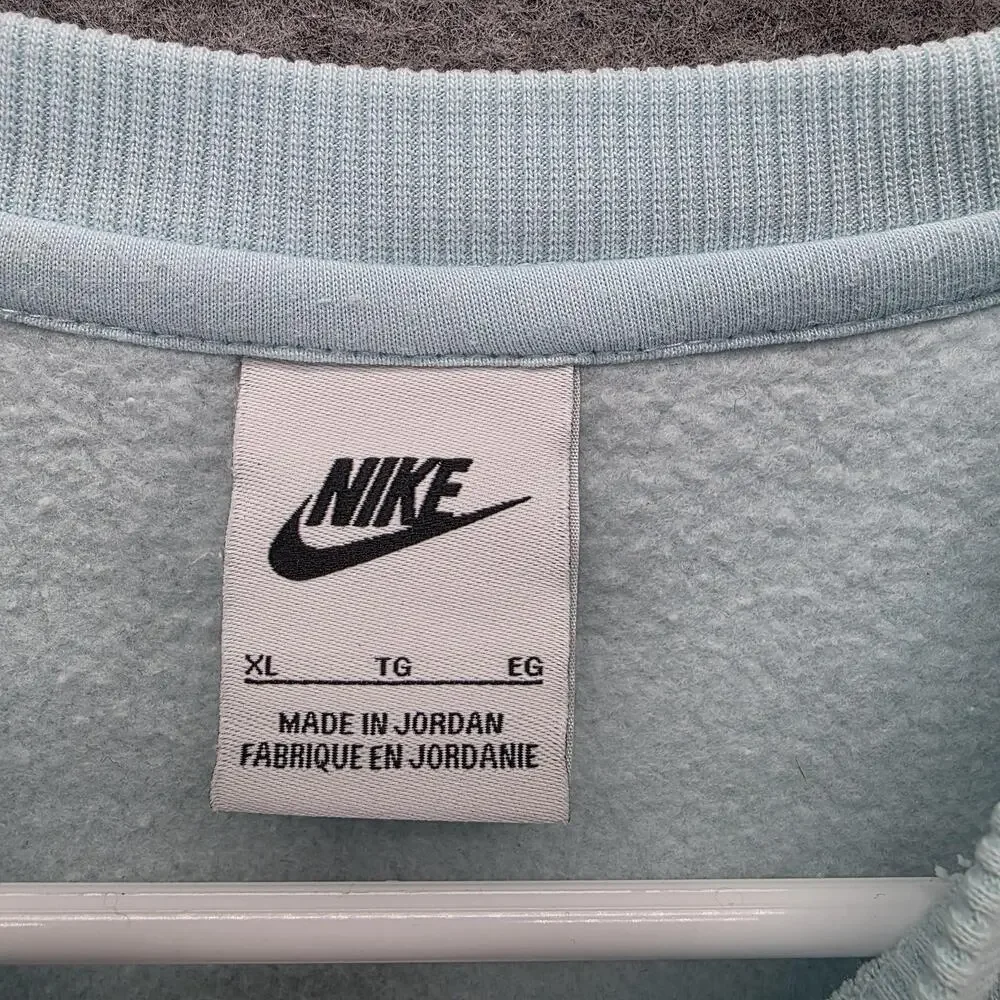 Nike Sweatshirt Womens XL Blue Pullover Crew Neck Oversized Fleece FZ9244-474